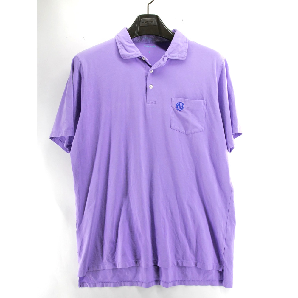 B Draddy Polo Shirt Mens Large Light Purple Golf Performance Outdoor Pima Cotton